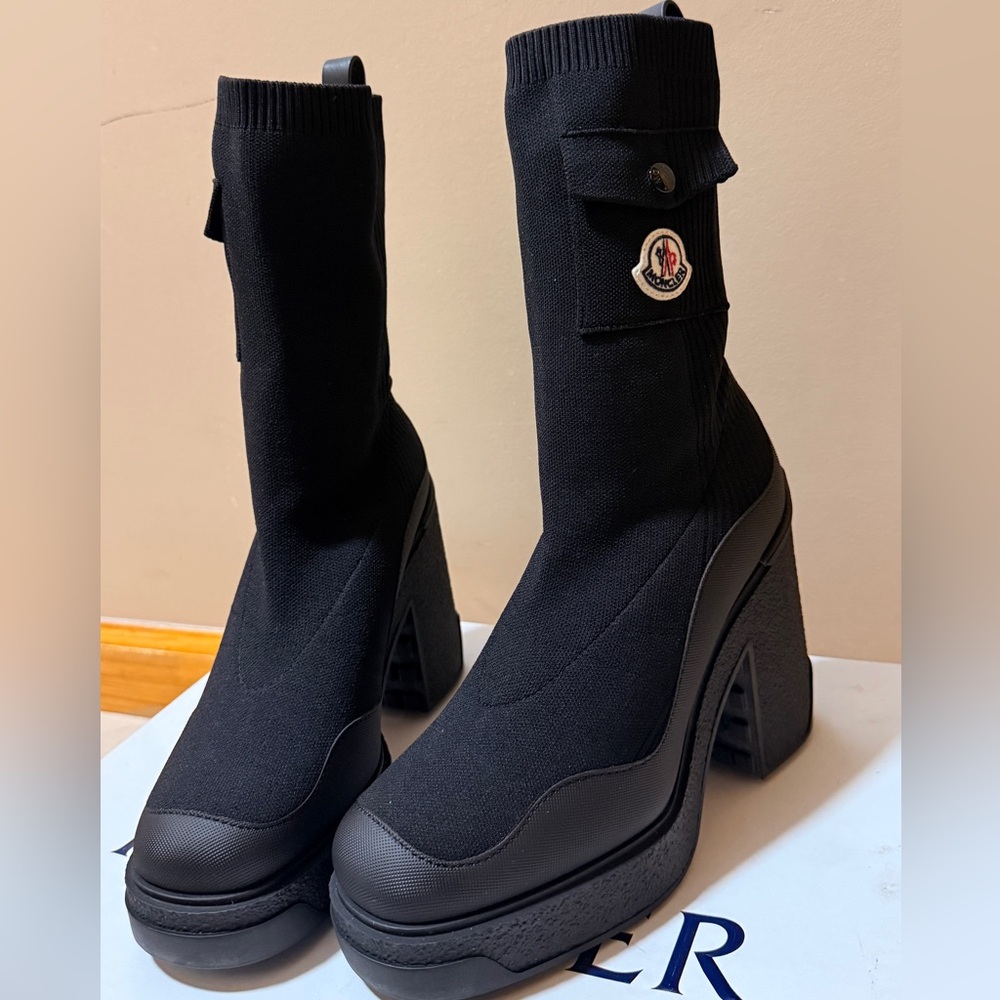 Moncler Black Heeled Boots